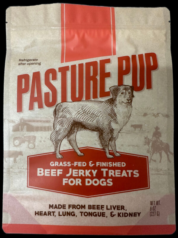100% grass fed, 100% grass finished beef jerky doggy treats